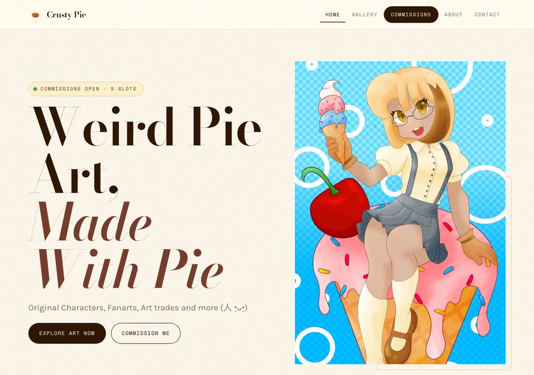 Crusty Pie website
